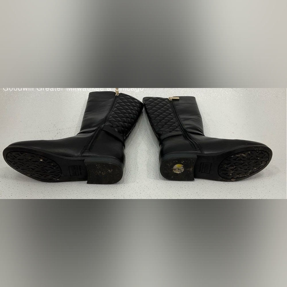 Michael Kors MK Black Quilted PU Riding Boots MK910546C Size 5 - Picture 3 of 7